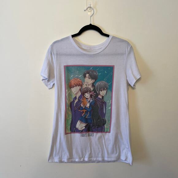 Fruit Basket M boyfriend cut anime graphic short sleeve t-shirt white casual - Picture 1 of 7
